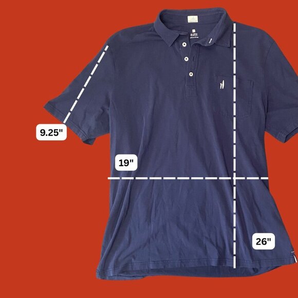 johnnie-O Navy Polo Shirt XL | Hangin’ Out Stretch Cotton Surf Coastal Prep - Picture 3 of 6